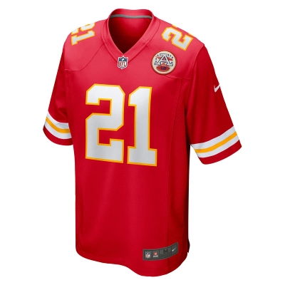 Men's Kansas City Chiefs Trent McDuffie Nike Red Player Game Jersey 01