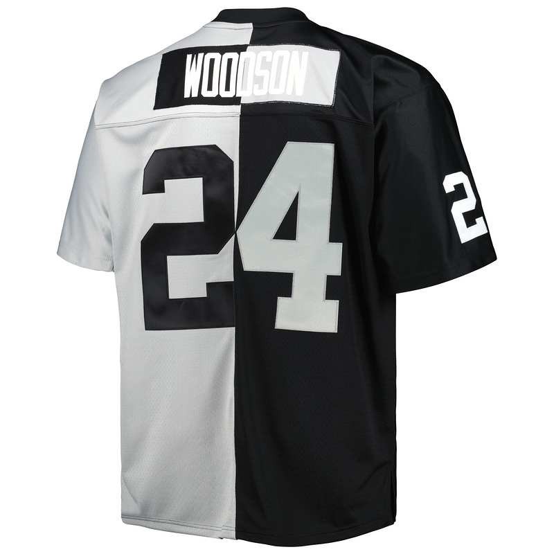 Charles Woodson Mitchell & Ness BlackSilver Big&Tall Split Legacy Retired Player Replica Jersey
