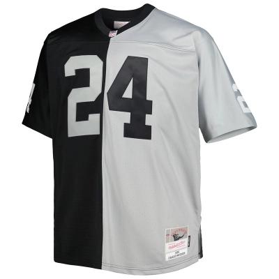 Charles Woodson Mitchell & Ness BlackSilver Big&Tall Split Legacy Retired Player Replica Jersey 01