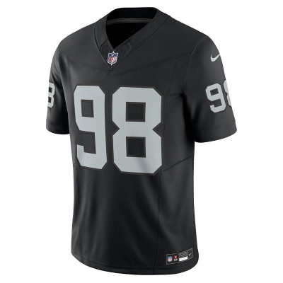 Men's Las Vegas Raiders Maxx Crosby Nike Black Vapor F.U.S.E. Limited Jersey 01
