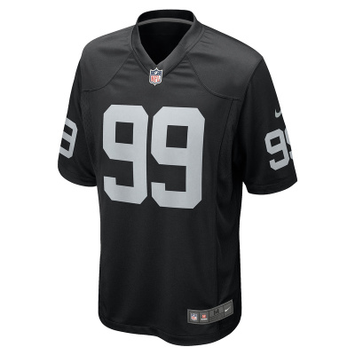 Men's Las Vegas Raiders Nesta Jade Silvera Nike Black Team Game Jersey 01
