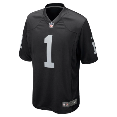 Men's Las Vegas Raiders Number 1 Dad Nike Black Game Jersey 01