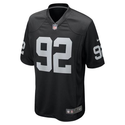 Men's Las Vegas Raiders Richard Seymour Nike Black Retired Player Game Jersey 01