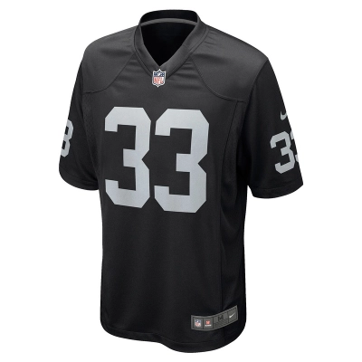 Men's Las Vegas Raiders Roderic Teamer Nike Black Game Jersey 01