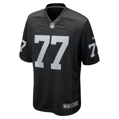 Men's Las Vegas Raiders Thayer Munford Jr. Nike Black Team Game Jersey 01