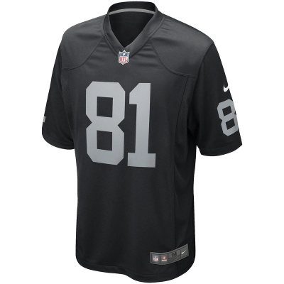 Men's Las Vegas Raiders Tim Brown Nike Black Game Retired Player Jersey 01