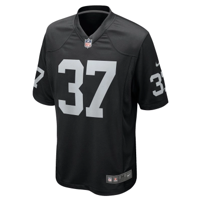 Men's Las Vegas Raiders Tyler Hall Nike Black Team Game Jersey 01
