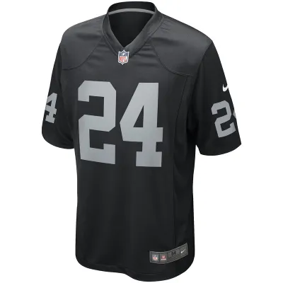 Men's Las Vegas Raiders Willie Brown Nike Black Game Retired Player Jersey 01