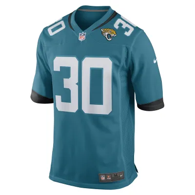 Men's Jacksonville Jaguars Montaric Brown Nike Teal Game Player Jersey 01