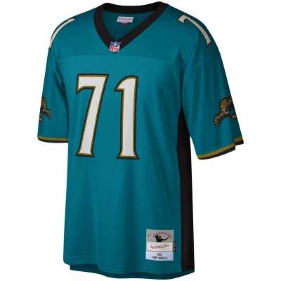 Men's Jacksonville Jaguars Tony Boselli Mitchell & Ness Teal Legacy Replica Jersey 01
