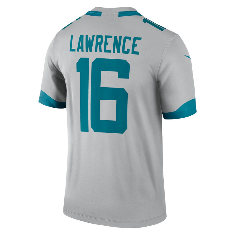 Men's Jacksonville Jaguars Trevor Lawrence Nike Silver Inverted Legend Jersey