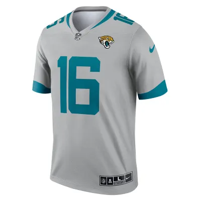 Men's Jacksonville Jaguars Trevor Lawrence Nike Silver Inverted Legend Jersey 01