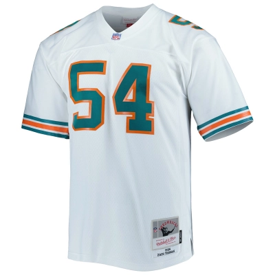 Men's Miami Dolphins Zach Thomas Mitchell & Ness White Legacy Replica Jersey 01