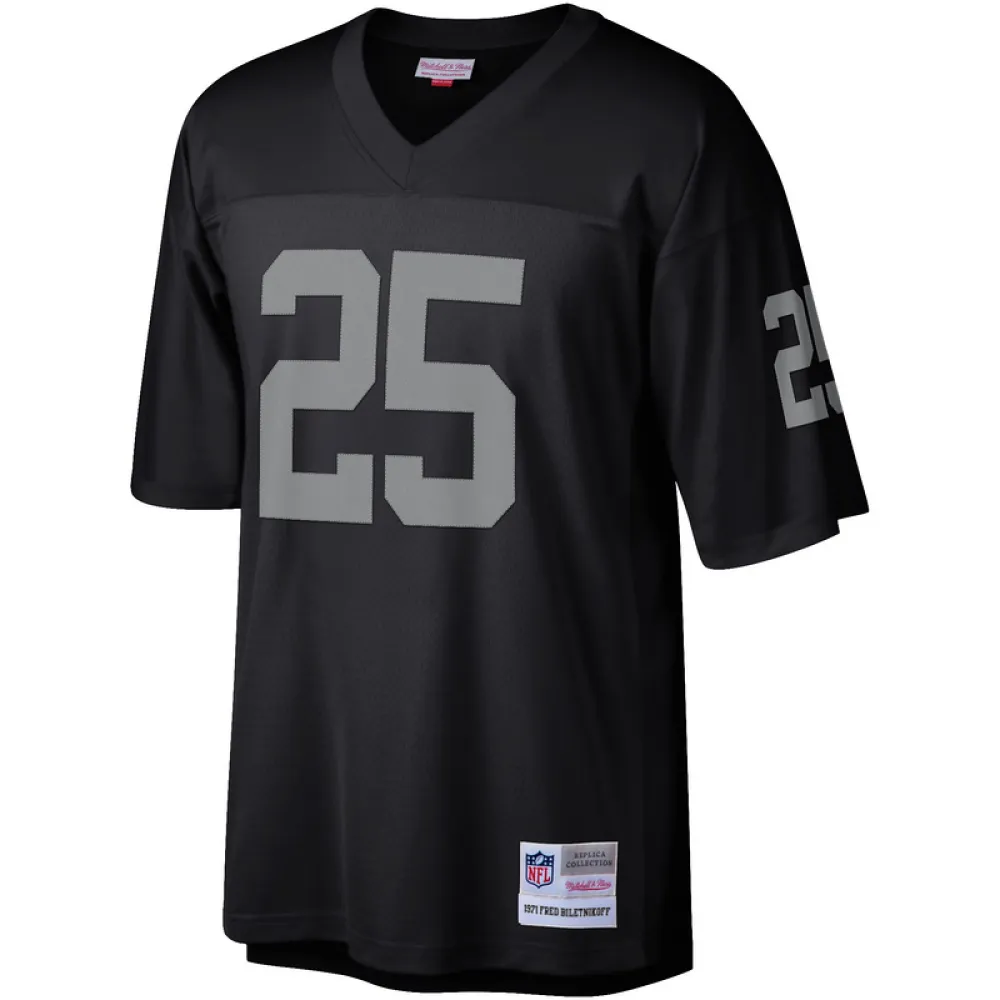 Men's Las Vegas Raiders Fred Biletnikoff Mitchell & Ness Black Legacy Replica Jersey