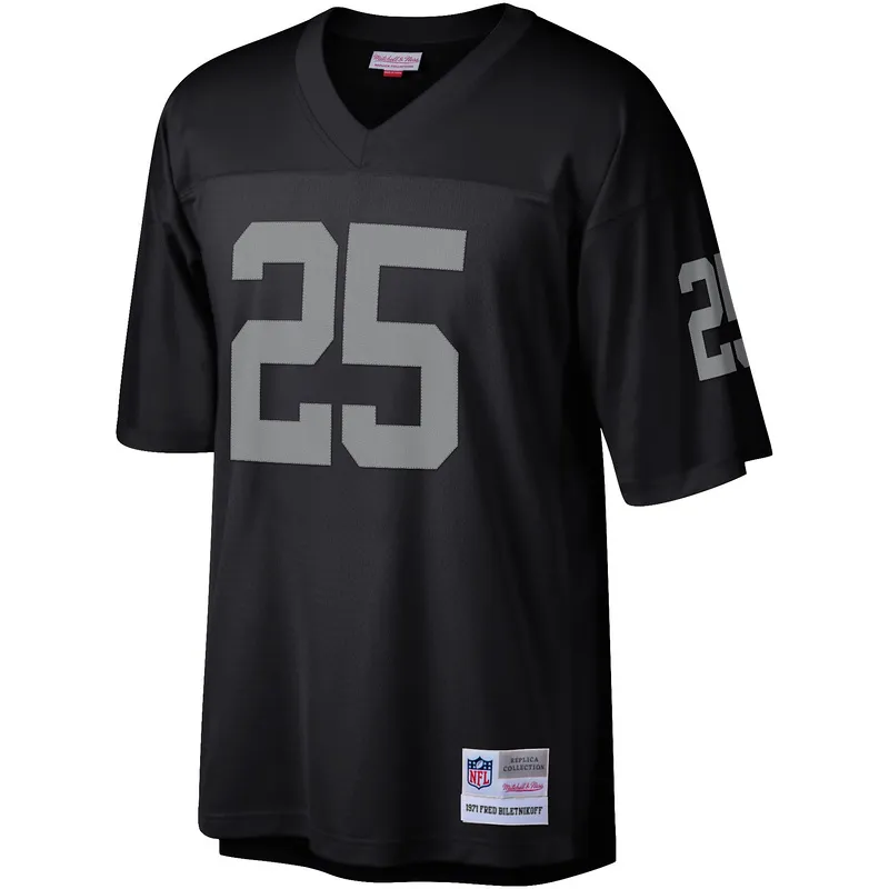 Men's Las Vegas Raiders Fred Biletnikoff Mitchell & Ness Black Legacy Replica Jersey