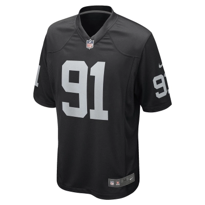 Men's Las Vegas Raiders Bilal Nichols Nike Black Game Player Jersey 01