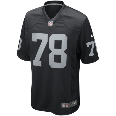 Men's Las Vegas Raiders Art Shell Nike Black Game Retired Player Jersey 01