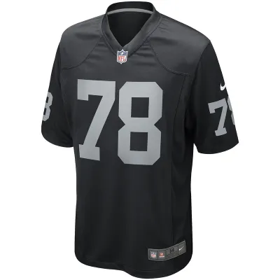 Men's Las Vegas Raiders Art Shell Nike Black Game Retired Player Jersey 01