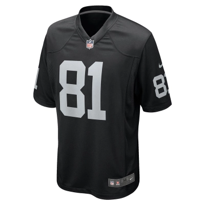 Men's Las Vegas Raiders Austin Hooper Nike Black Team Game Jersey 01