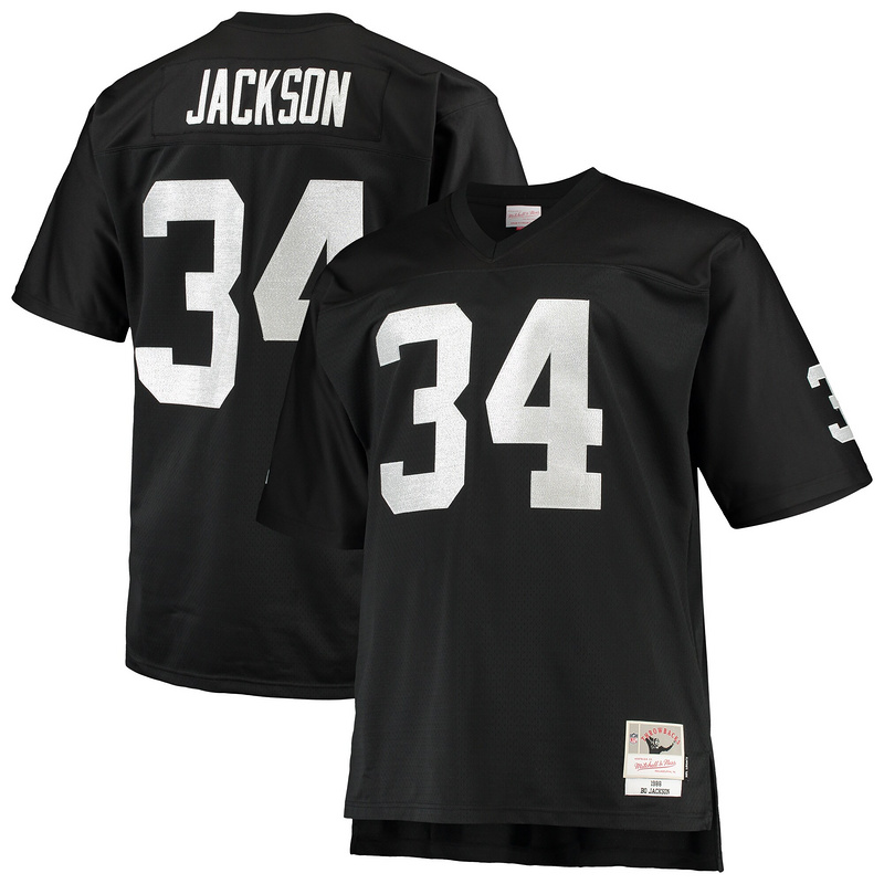 Men's Bo Jackson Mitchell & Ness Black Big & Tall 1988 Retired Player Replica Jersey