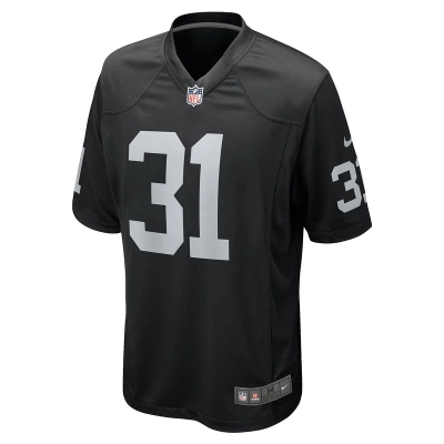 Men's Las Vegas Raiders Brandon Facyson Nike Black Team Game Jersey 01