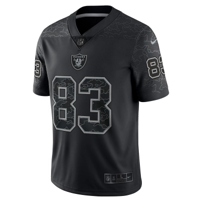 Men's Las Vegas Raiders Darren Waller Nike Black RFLCTV Limited Jersey 01