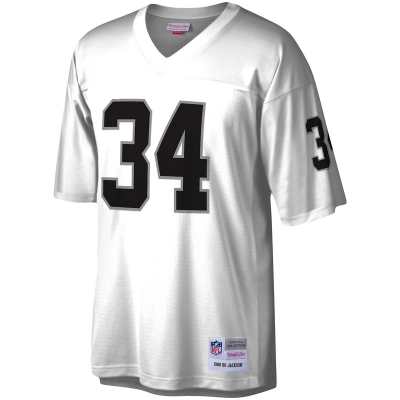 Men's Las Vegas Raiders Bo Jackson Mitchell & Ness White Legacy Replica Jersey 01