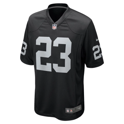 Men's Las Vegas Raiders David Long Jr. Nike Black Team Game Jersey 01