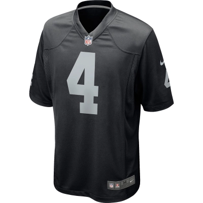 Men's Las Vegas Raiders Derek Carr Nike Black Game Player Jersey 01