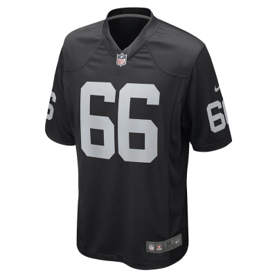 Men's Las Vegas Raiders Dylan Parham Nike Black Game Player Jersey 01
