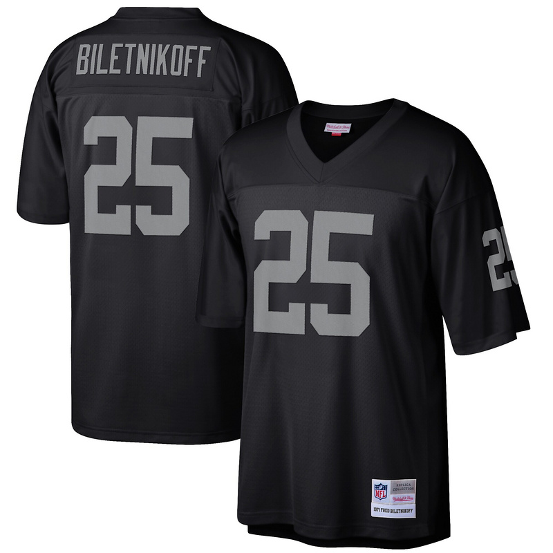 Las Vegas Raiders Fred Biletnikoff Mitchell & Ness Black Retired Player Legacy Replica Jersey