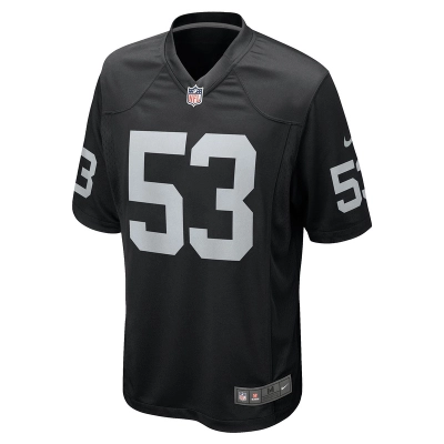 Men's Las Vegas Raiders Isaac Darkangelo Nike Black Team Game Jersey 01