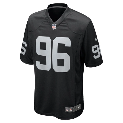 Men's Las Vegas Raiders Isaac Rochell Nike Black Team Game Jersey 01