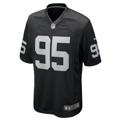 Men's Las Vegas Raiders John Jenkins Nike Black Game Jersey 01