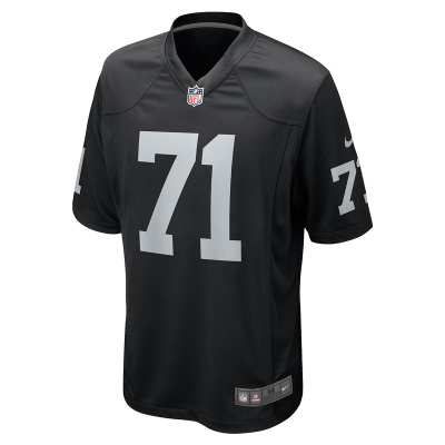 Men's Las Vegas Raiders Justin Herron Nike Black Team Game Jersey 01