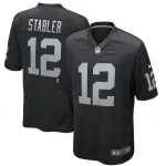 Men's Las Vegas Raiders Ken Stabler Nike Black Game Retired Player Jersey