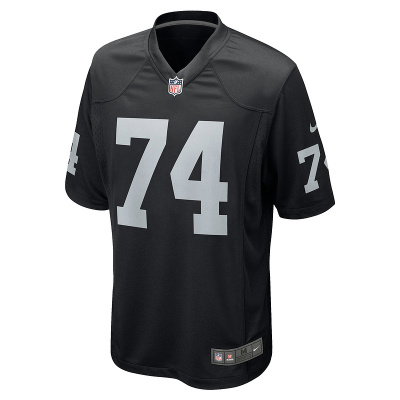 Men's Las Vegas Raiders Kolton Miller Nike Black Game Jersey 01