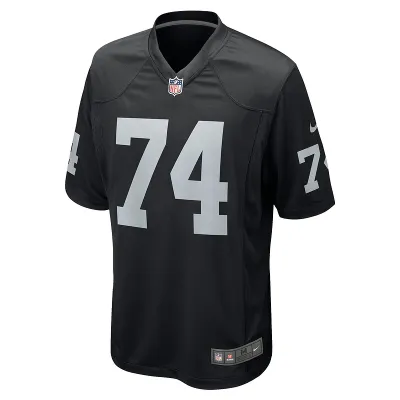 Men's Las Vegas Raiders Kolton Miller Nike Black Game Jersey 01