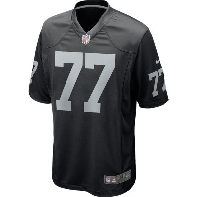 Men's Las Vegas Raiders Kolton Miller Nike Black Game Player Jersey 01