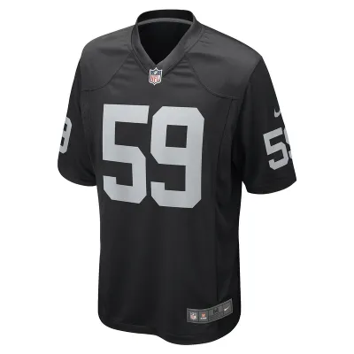 Men's Las Vegas Raiders Luke Masterson Nike Black Game Player Jersey 01