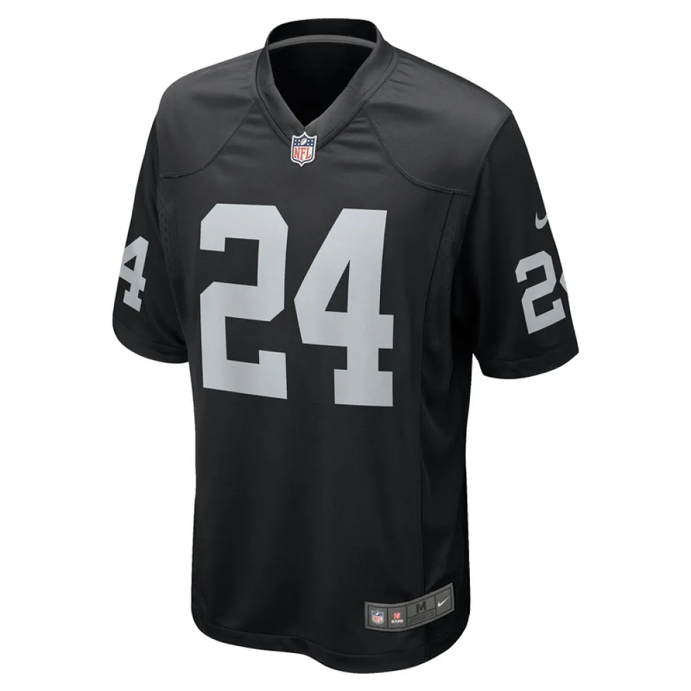 Men's Las Vegas Raiders Marcus Peters Nike Black Team Game Jersey
