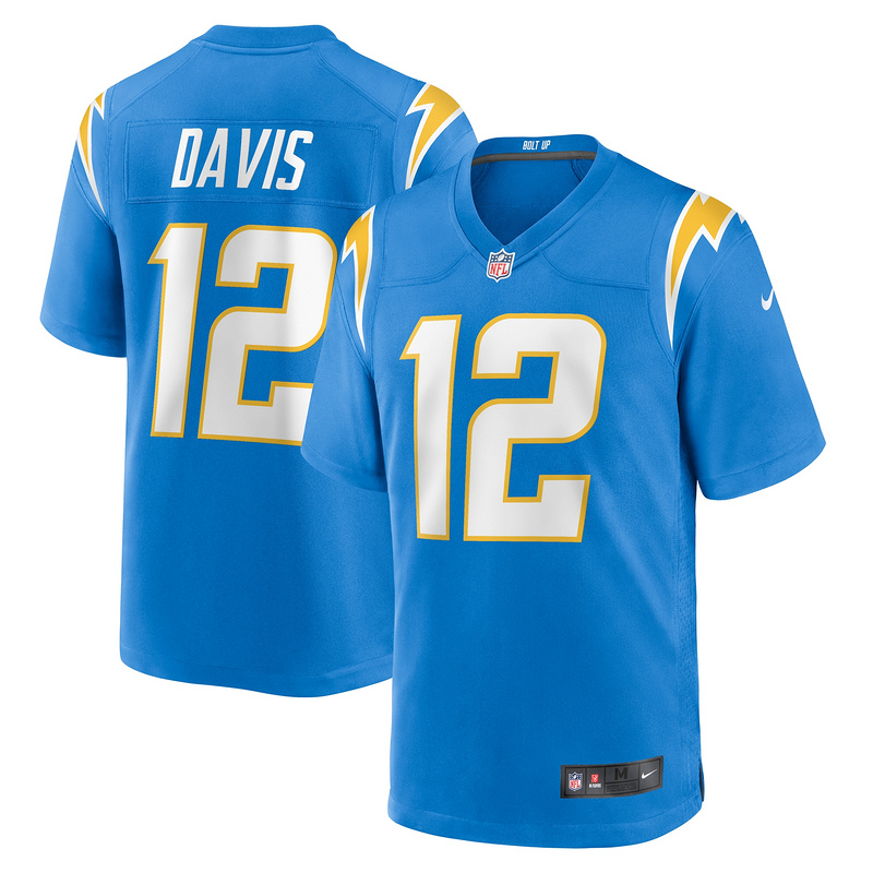 Men's Los Angeles Chargers Derius Davis Nike Powder Blue Team Game Jersey