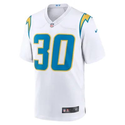Men's Los Angeles Chargers Austin Ekeler Nike White Game Jersey 01