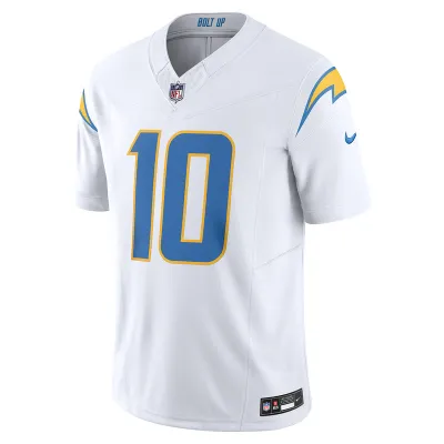 Men's Los Angeles Chargers Justin Herbert Nike White Vapor F.U.S.E. Limited Jersey 01