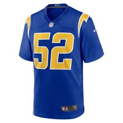 Men's Los Angeles Chargers Khalil Mack Nike Royal Alternate Game Jersey 01