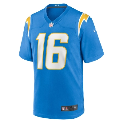 Men's Los Angeles Chargers Tyler Johnson Nike Powder Blue Team Game Jersey 01