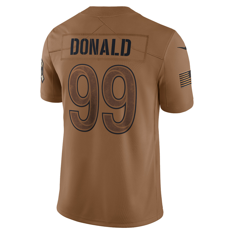 Men's Los Angeles Rams Aaron Donald Nike Brown 2023 Salute To Service Limited Jersey