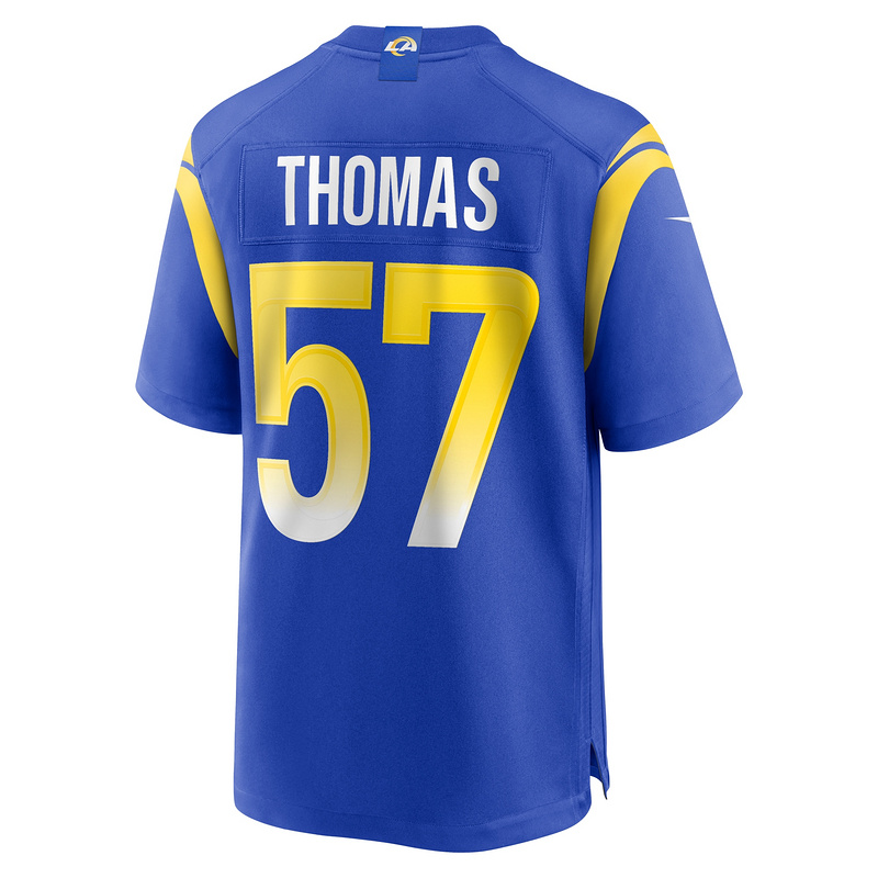 Men's Los Angeles Rams Zachary Thomas Nike Royal Team Game Jersey