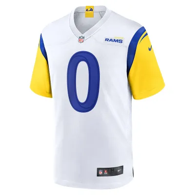 Men's Los Angeles Rams Byron Young Nike White Team Game Jersey 01