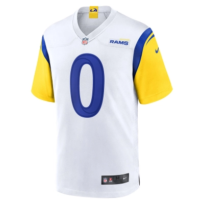 Men's Los Angeles Rams Byron Young Nike White Team Game Jersey 01